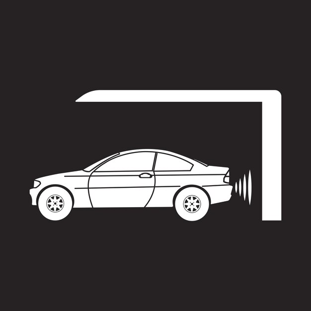 Icono de la señal del sensor de estacionamiento del automóvil