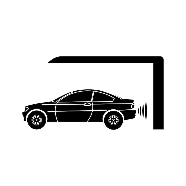 Icono de la señal del sensor de estacionamiento del automóvil