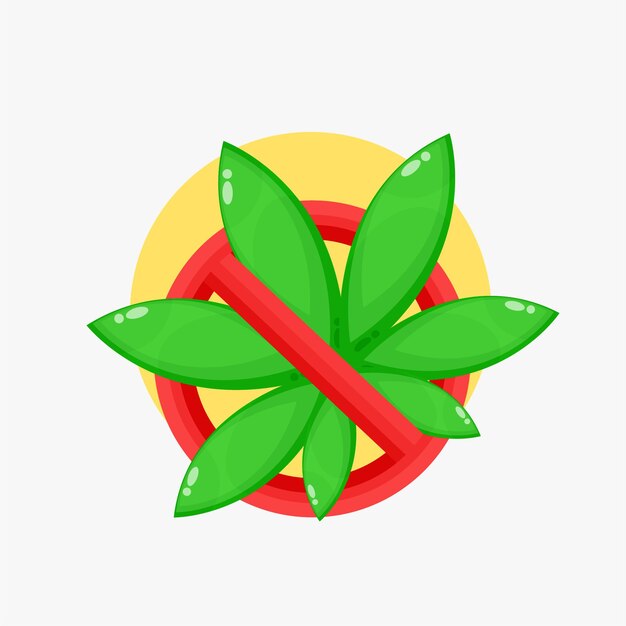 Icono de señal de stop de marihuana