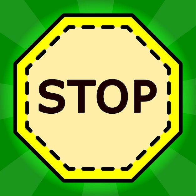 Icono de señal de stop sobre fondo verde