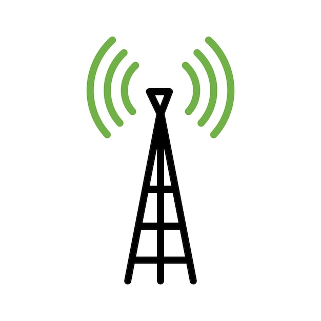 Icono de señal de torre plantilla de ilustración vectorial de logotipo para muchos propósitos aislado en fondo blanco