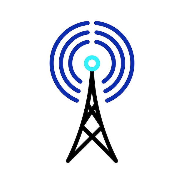 Icono de señal de torre plantilla de ilustración vectorial de logotipo para muchos propósitos aislado en fondo blanco