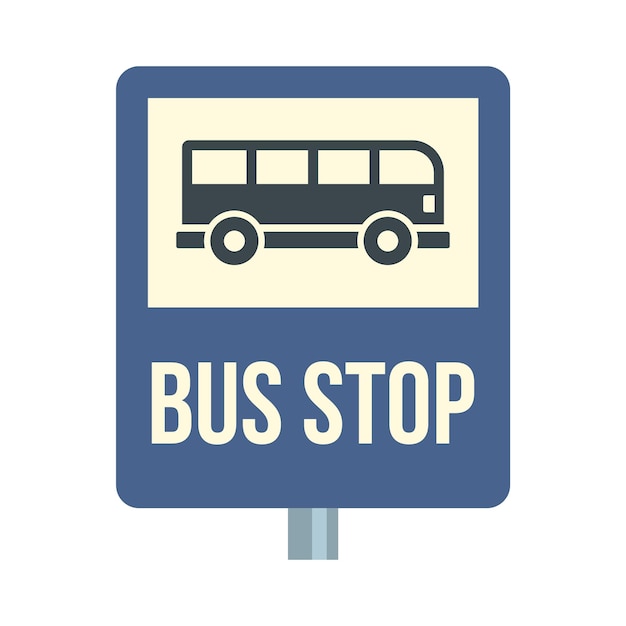 Vector icono de señal de tránsito de parada de autobús ilustración plana de icono vectorial de señal de tráfico de escala de autobús para diseño web