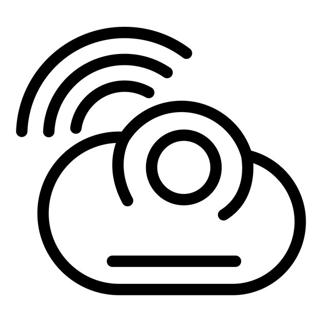 Icono de señal de transmisión de la cámara de CCTV basada en la nube