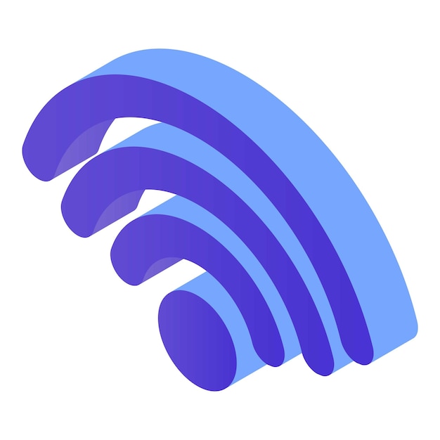 Icono de señal wifi Isométrico del icono de vector de señal wifi para diseño web aislado sobre fondo blanco