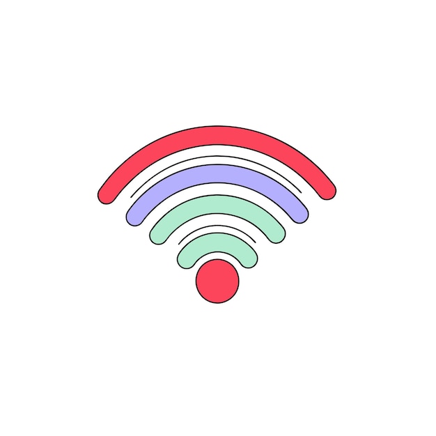 Ícono de señal WiFi minimalista con arcos de gradiente coloridos Diseño moderno de conectividad de red