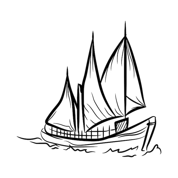 Icono sencillo de barco de madera