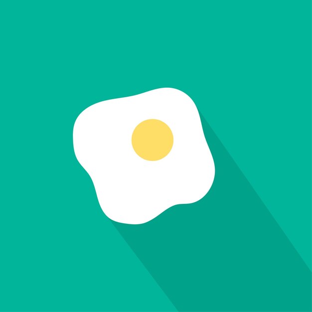Icono sencillo de huevo frito Símbolo de desayuno saludable Huevo con el lado soleado hacia arriba Ilustración vectorial EPS 10