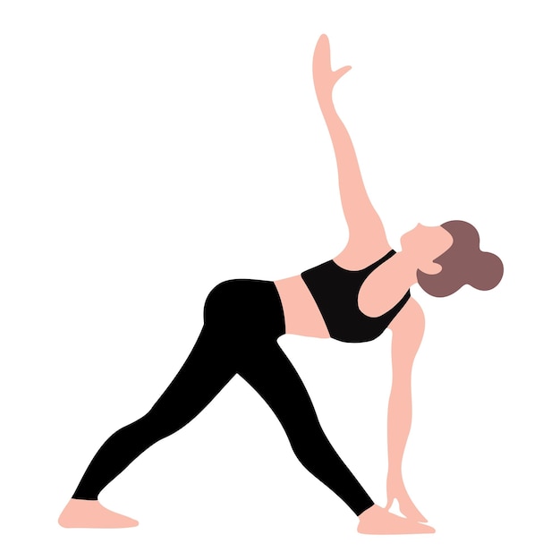 Icono sencillo y plano de la postura triangular de yoga
