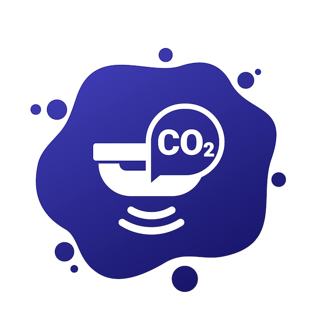 El icono del sensor de CO2 es el detector de dióxido de carbono en blanco.