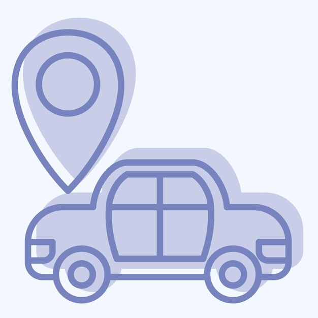 Icono Sensor de mapa relacionado con el símbolo de mantenimiento de automóviles de estilo de dos tonos ilustración simple