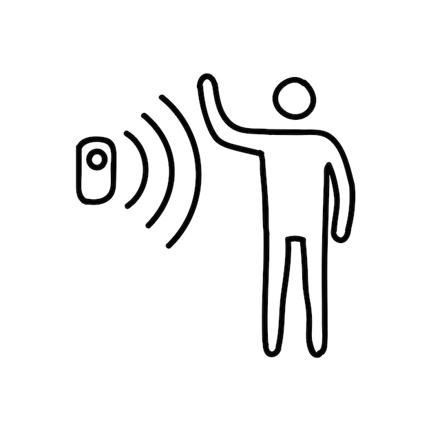 Icono de sensor de movimiento dibujado a mano ilustración vectorial