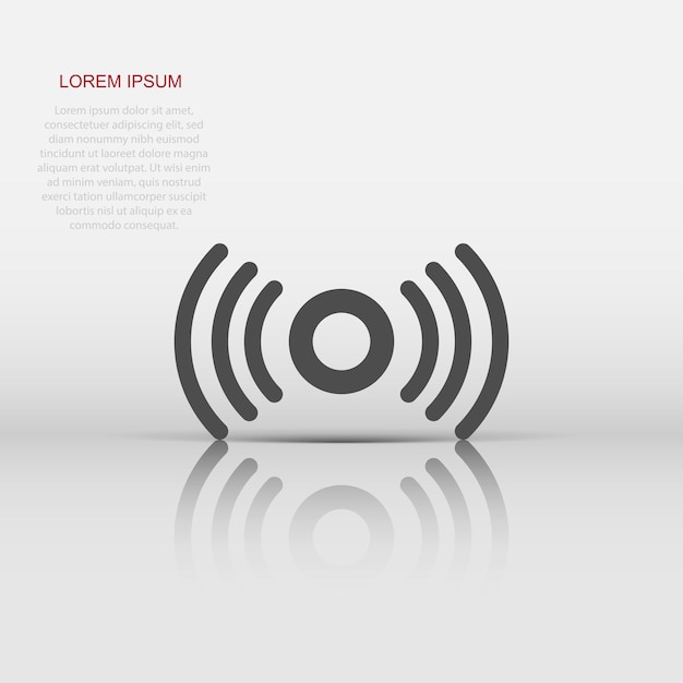Icono del sensor de movimiento en estilo plano Ilustración vectorial de ondas del sensor en un fondo blanco aislado Concepto de negocio de conexión de seguridad