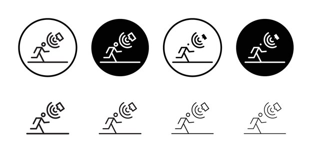 Ícono del sensor de movimiento Ilustración plana de línea delgada