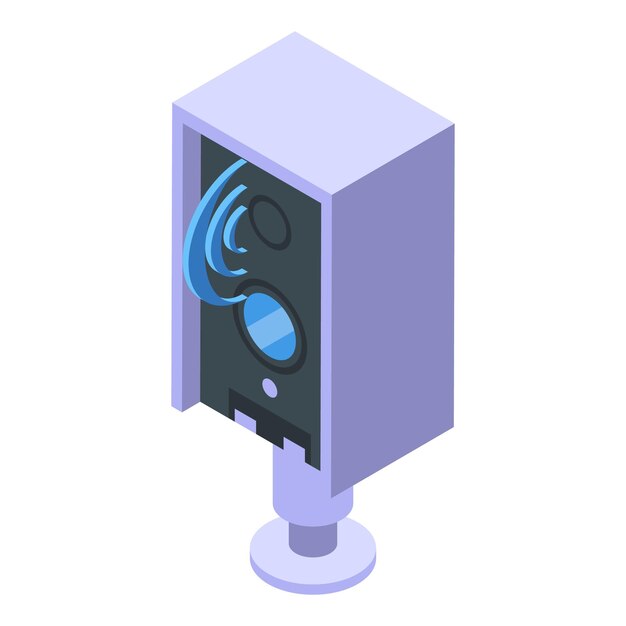 Icono del sensor de tráfico por carretera vector isométrico Unidad de coche Control automático