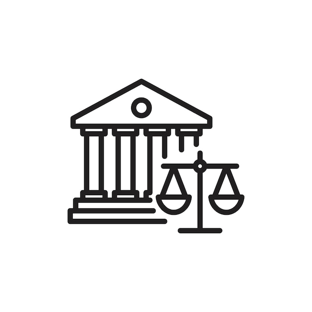 Icono de la sentencia del tribunal Contorno delgado sencillo