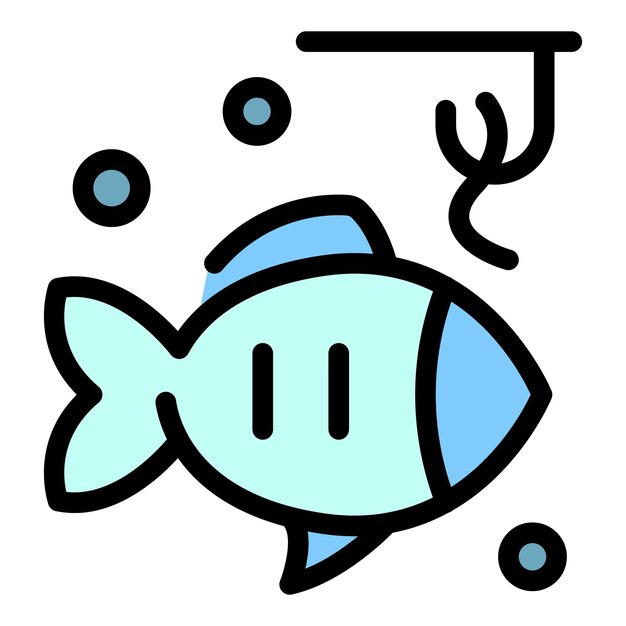 Icono de señuelo de captura de peces Contorno del icono vectorial de señuelos de captura de pescado Color plano aislado