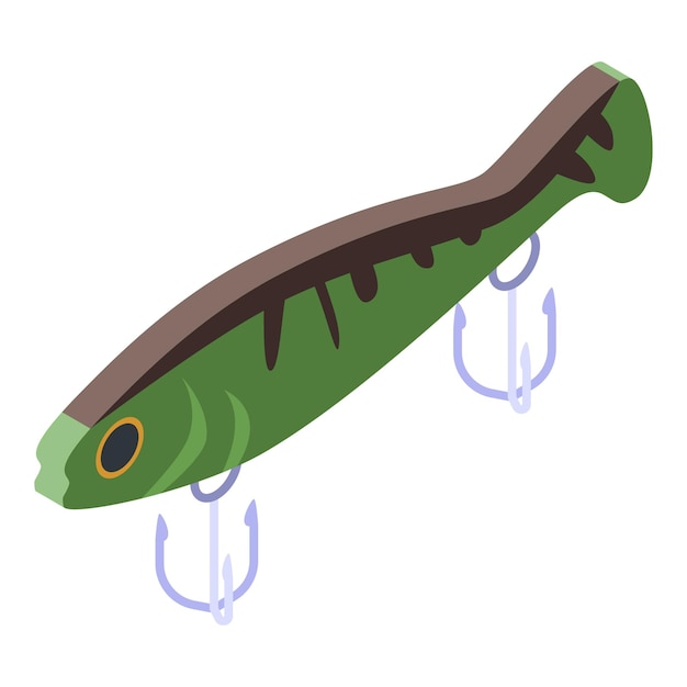 Icono de señuelo de enchufe Isométrico de icono de vector de señuelo de enchufe para diseño web aislado sobre fondo blanco