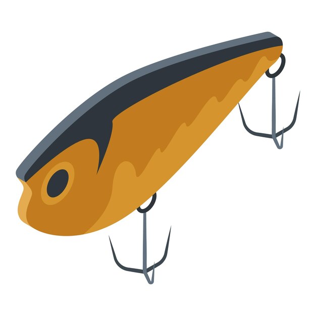 Icono de señuelo de pez de silicio Isométrico de icono de vector de señuelo de pez de silicio para diseño web aislado sobre fondo blanco
