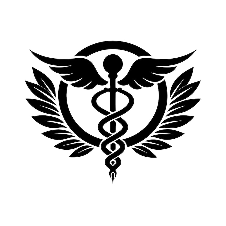 Vector el icono de la serpiente médica de caduceus, el vector eps aislado en blanco