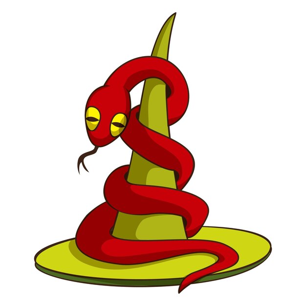 Icono de serpiente roja en el sombrero icono vectorial de serpientrojo rojo en el sombrero para diseño web