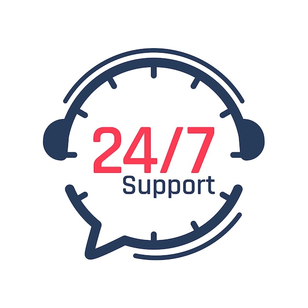 Ícono de servicio 24 horasAuriculares Hablar Soporte telefónico para consultar problemas de clientes