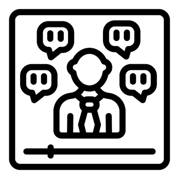 Icono de servicio al cliente con burbujas de habla