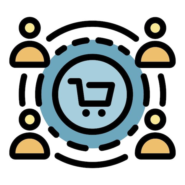 Icono de servicio al cliente Contorno cliente servicio vector icono color plano aislado