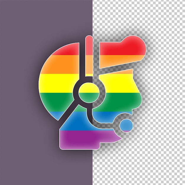 El icono del servicio al cliente Pride LGBTQ con fondo editable