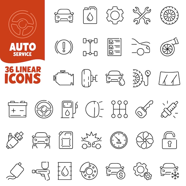 El icono de servicio automático Se establece el icono de Servicio Automático Estilo lineal