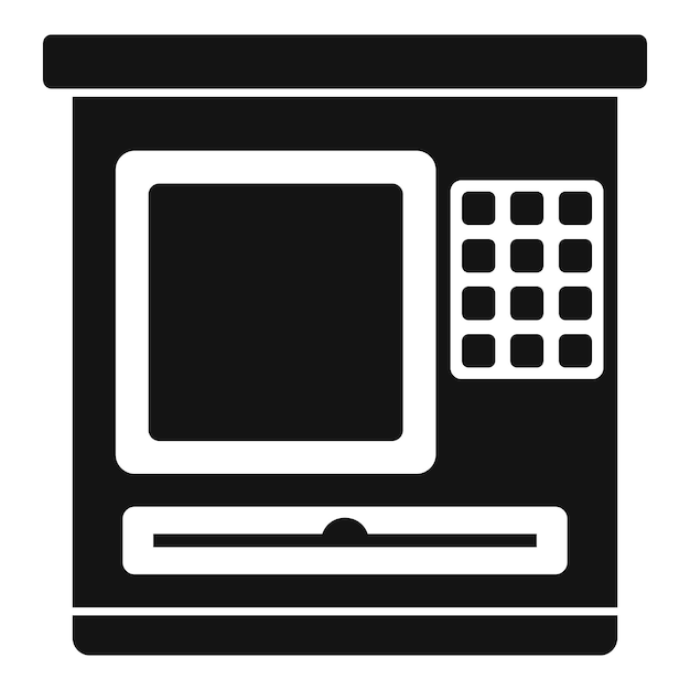 Icono de servicio de cajero automático Ilustración simple del icono de vector de servicio de cajero automático para diseño web aislado sobre fondo blanco