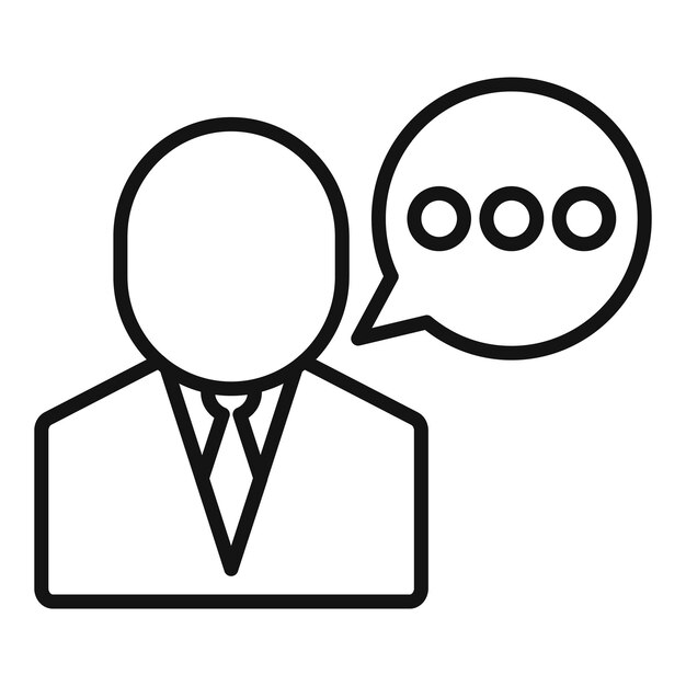 Icono de servicio de conversación vector de contorno Llamada de contacto Correo de página
