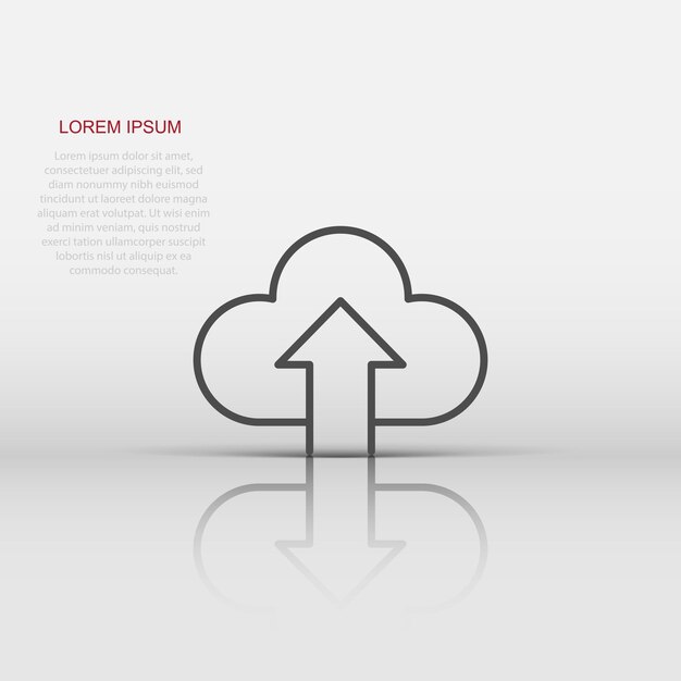 Icono de servicio digital en estilo plano Ilustración vectorial de nube de red en fondo blanco aislado Concepto de negocio de tecnología informática