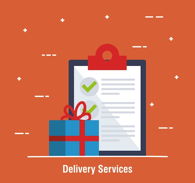icono de servicio de entrega de lista de comprobación