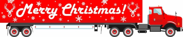 Icono del servicio de entrega de Navidad y Año Nuevo en ilustración vectorial de estilo plano