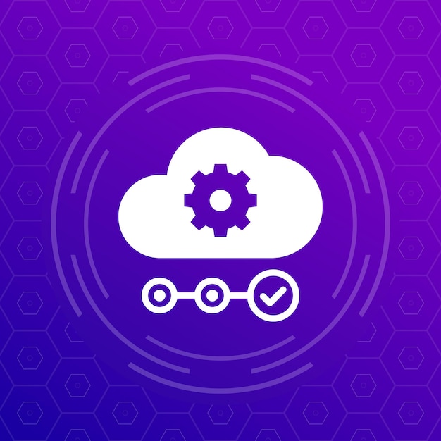 Vector icono de servicio en la nube para web y aplicaciones
