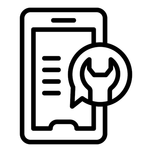 Icono de servicio de orden de reparación Contorno icono de vector de servicio de orden de reparación para diseño web aislado sobre fondo blanco
