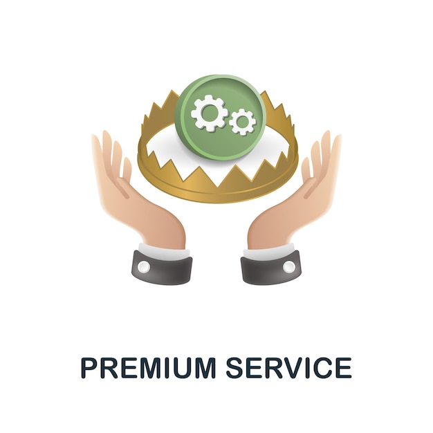 Ícono de Servicio Premium Ilustración 3d de la colección de atención al cliente Ícono 3d de Servicio Premium Creativo para plantillas de diseño web, infografías y más