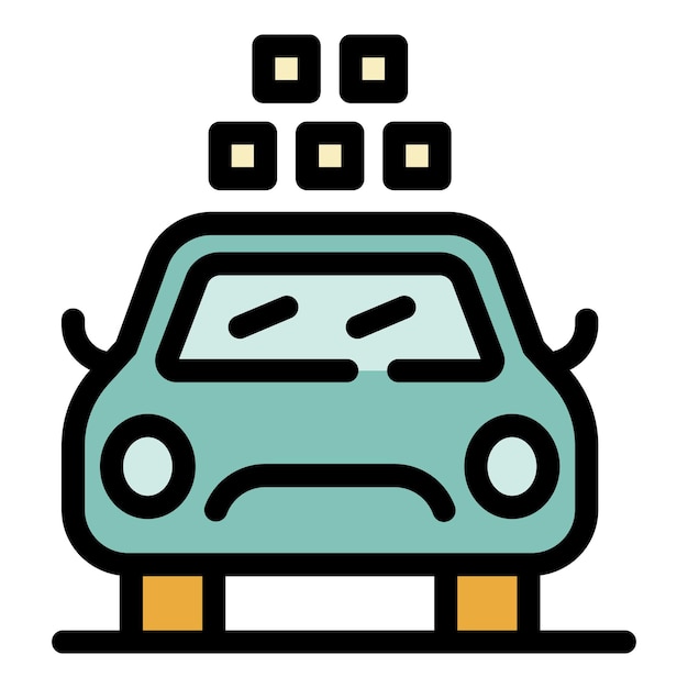Icono del servicio de taxi Contorno del servicio de taxis Icono vectorial de color plano aislado