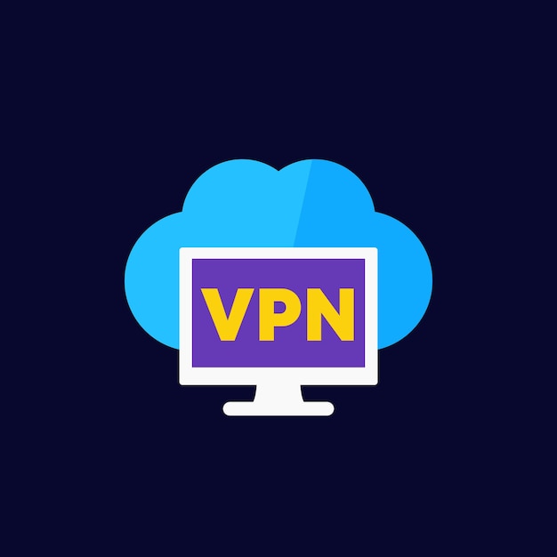 Icono de servicio de vpn, vector plano