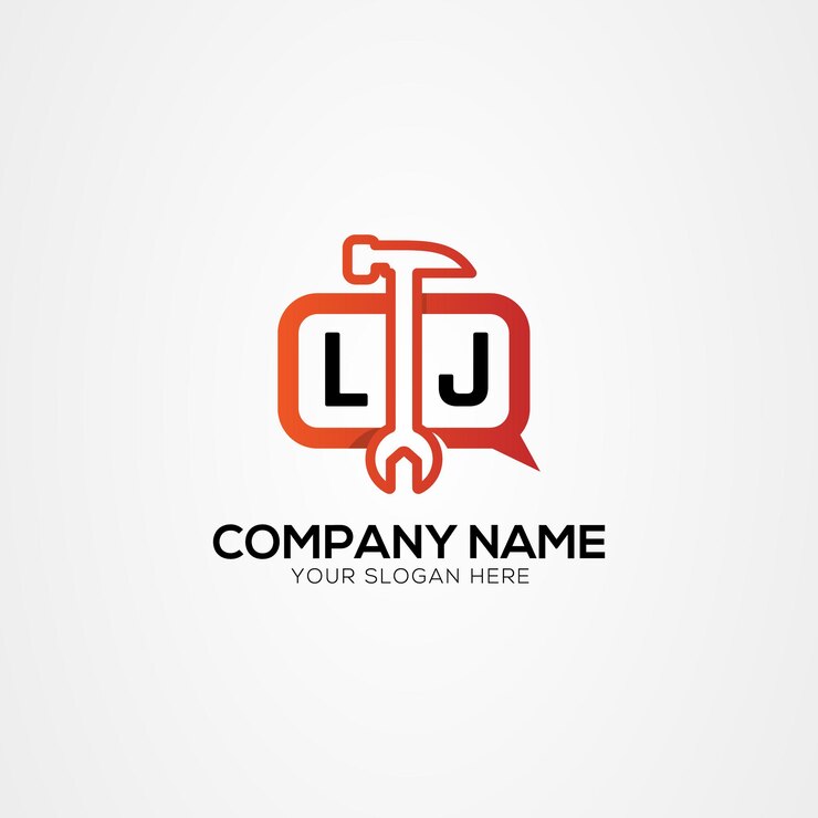 Vector icono de servicios creativos o logotipo de chat con la letra lj logotipo ilustración vectorial aislada