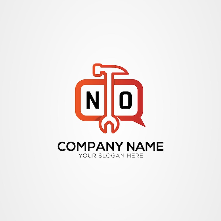 Vector icono de servicios creativos o logotipo de chat con la letra no on ilustración vectorial aislada del logotipo