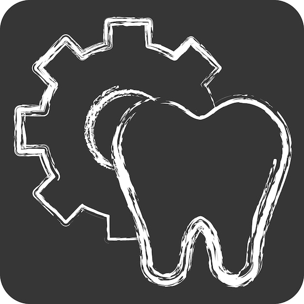 Icono Servicios dentales relacionados con Símbolo dental tiza Estilo diseño sencillo ilustrado editable