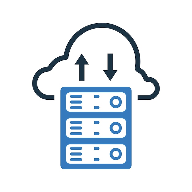 Vector icono de servidor de base de datos de almacenamiento en la nube gráficos vectoriales editables