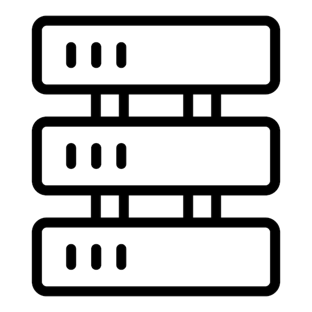 Icono de servidor de criptomonedas Esquema del icono de vector de servidor de criptomonedas para diseño web aislado en fondo blanco