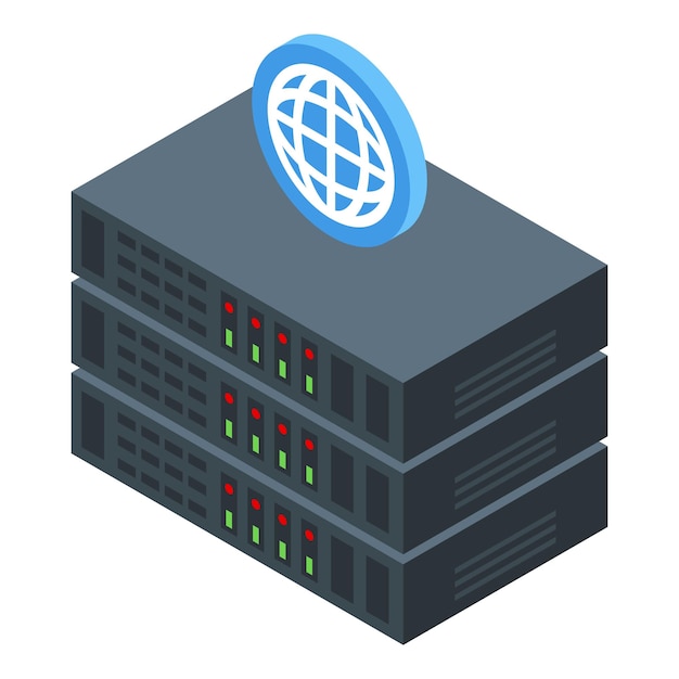 Icono de servidor de datos electrónicos Isométrico de icono de vector de servidor de datos electrónicos para diseño web aislado sobre fondo blanco