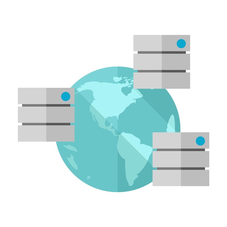 Vector icono de servidor en estilo de color plano