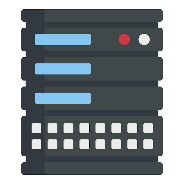 Icono del servidor informático. Ilustración plana del icono de vector de servidor de computadora para diseño web