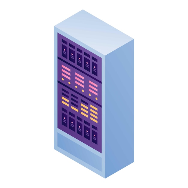 Icono de servidor moderno Isométrico del icono de vector de servidor moderno para diseño web aislado sobre fondo blanco