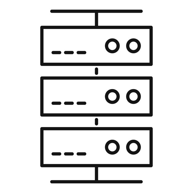 Icono de servidor de red Icono de vector de servidor de red de esquema para diseño web aislado sobre fondo blanco